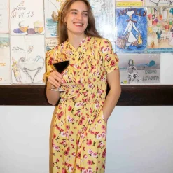 Loretta Caponi Gilda Yellow Dress