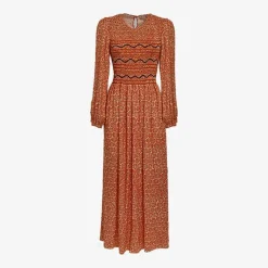 Loretta Caponi Lea Orange Daisies Dress