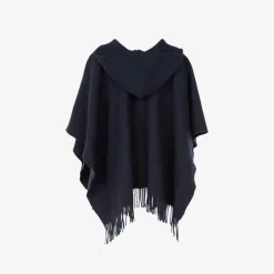 Officina Del Poggio - Fringed Poncho Dark Blue
