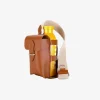 Officina Del Poggio Bottle Bag With Pocket And Bottle Tan