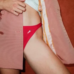 Red Slip-Issimo In Ecological Fabric With Our Lucky Chili Embroidery