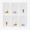 Taf Ricami Embroidered Cocktail Napkins - Set Of 6