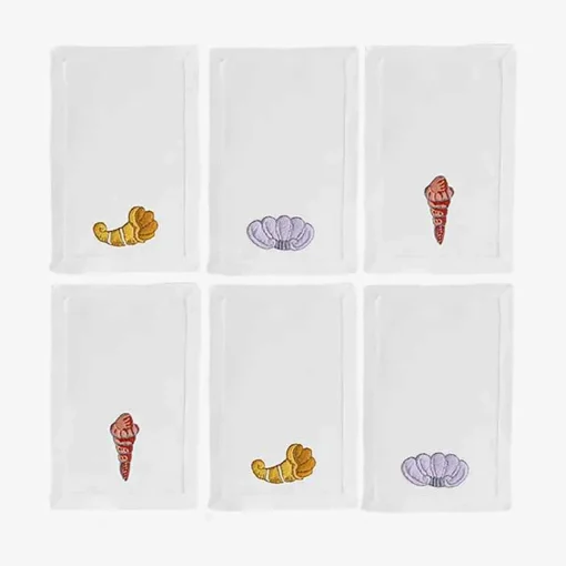 Taf Ricami Embroidered Cocktail Napkins - Set Of 6