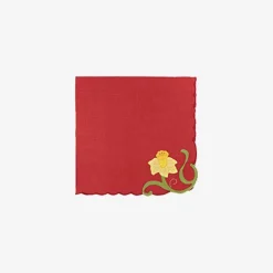 Taf Ricami Flowered Embroidered Placemats And Napkins - Set Of 6
