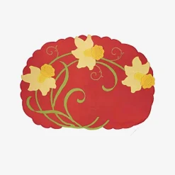 Taf Ricami Flowered Embroidered Placemats And Napkins - Set Of 6